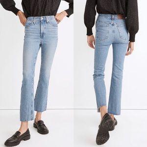 Madewell Tall Cali Demi Boot Raw Hem Jeans